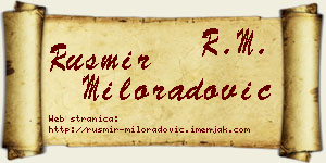 Rusmir Miloradović vizit kartica